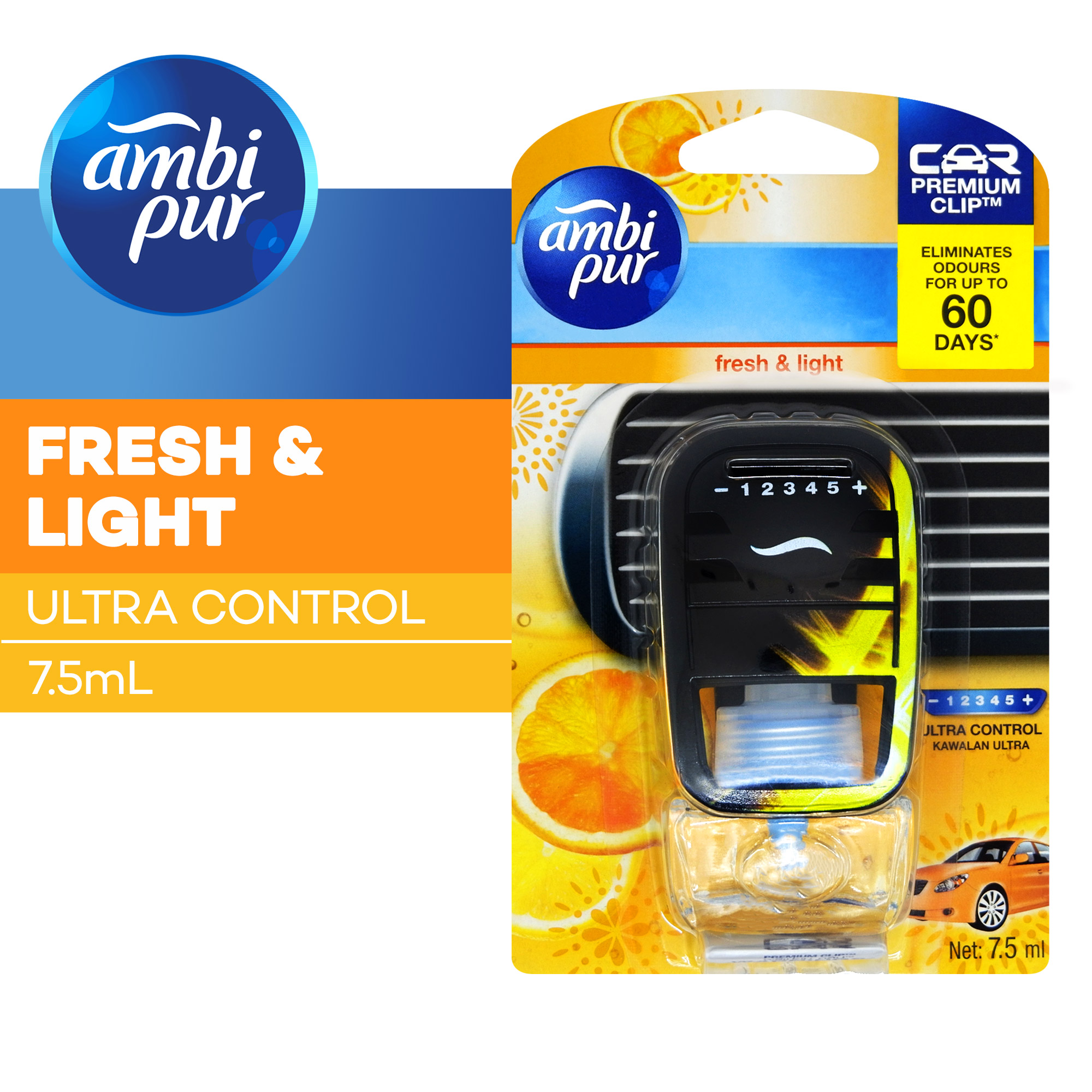 Ambi Pur Pengharum Mobil Fresh & Light Starter Kit Ultra 7.5ml Harga 45,700 rupiah*Gratis Ongkir