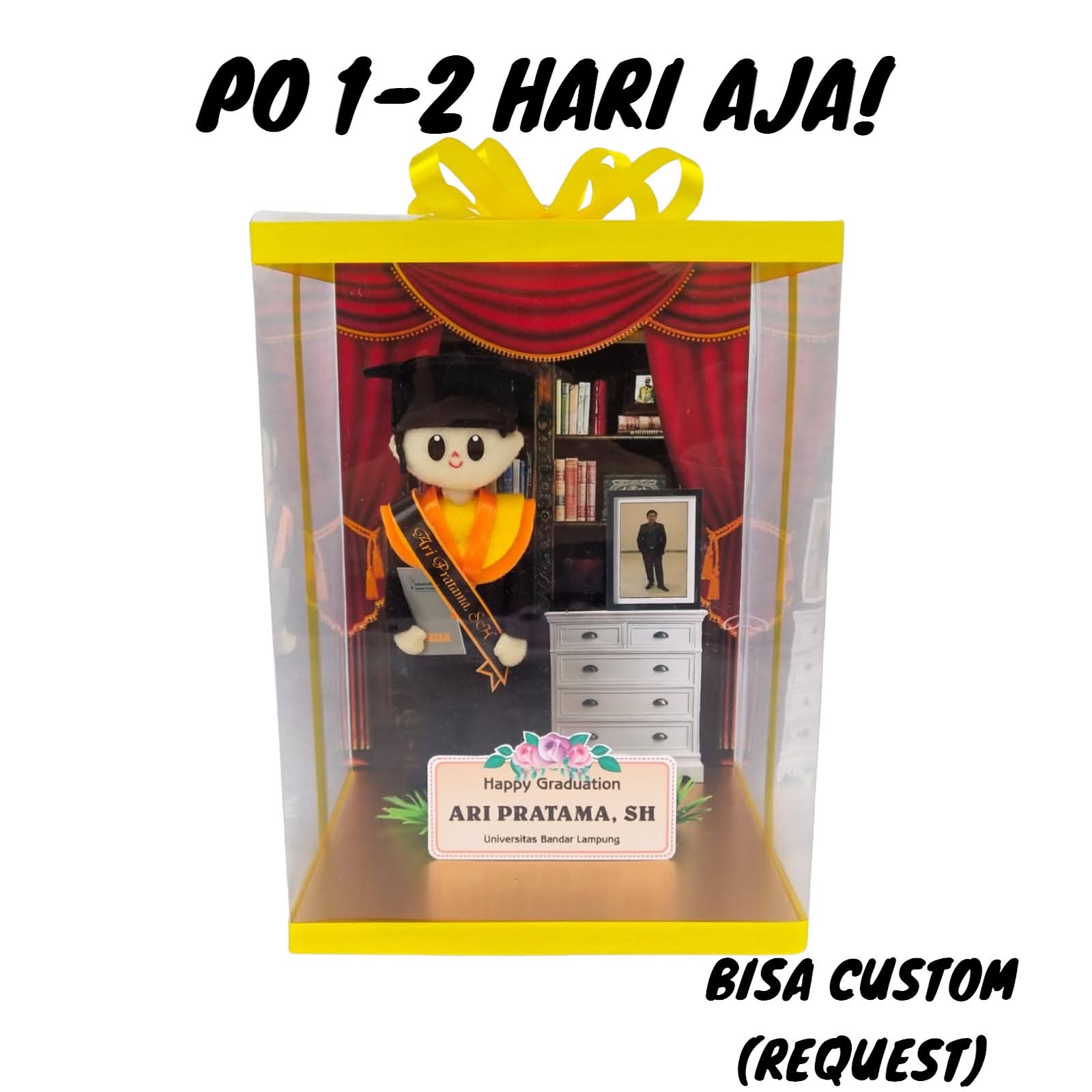 Kado Hampers Wisuda Laki-Laki Bonekaflanelku Kemasan Box Mika Sedang