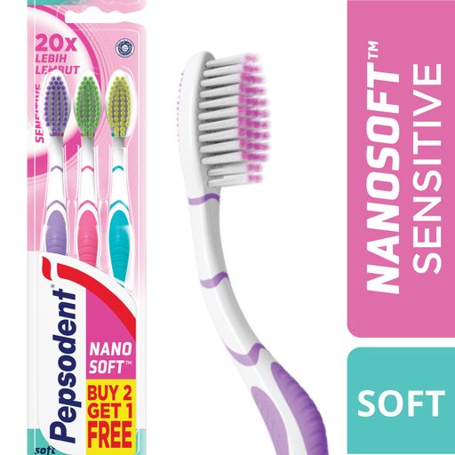 Lazada Indonesia - Pepsodent Nanosoft Sensitive 20X Lebih Lembut Multipack Isi 3