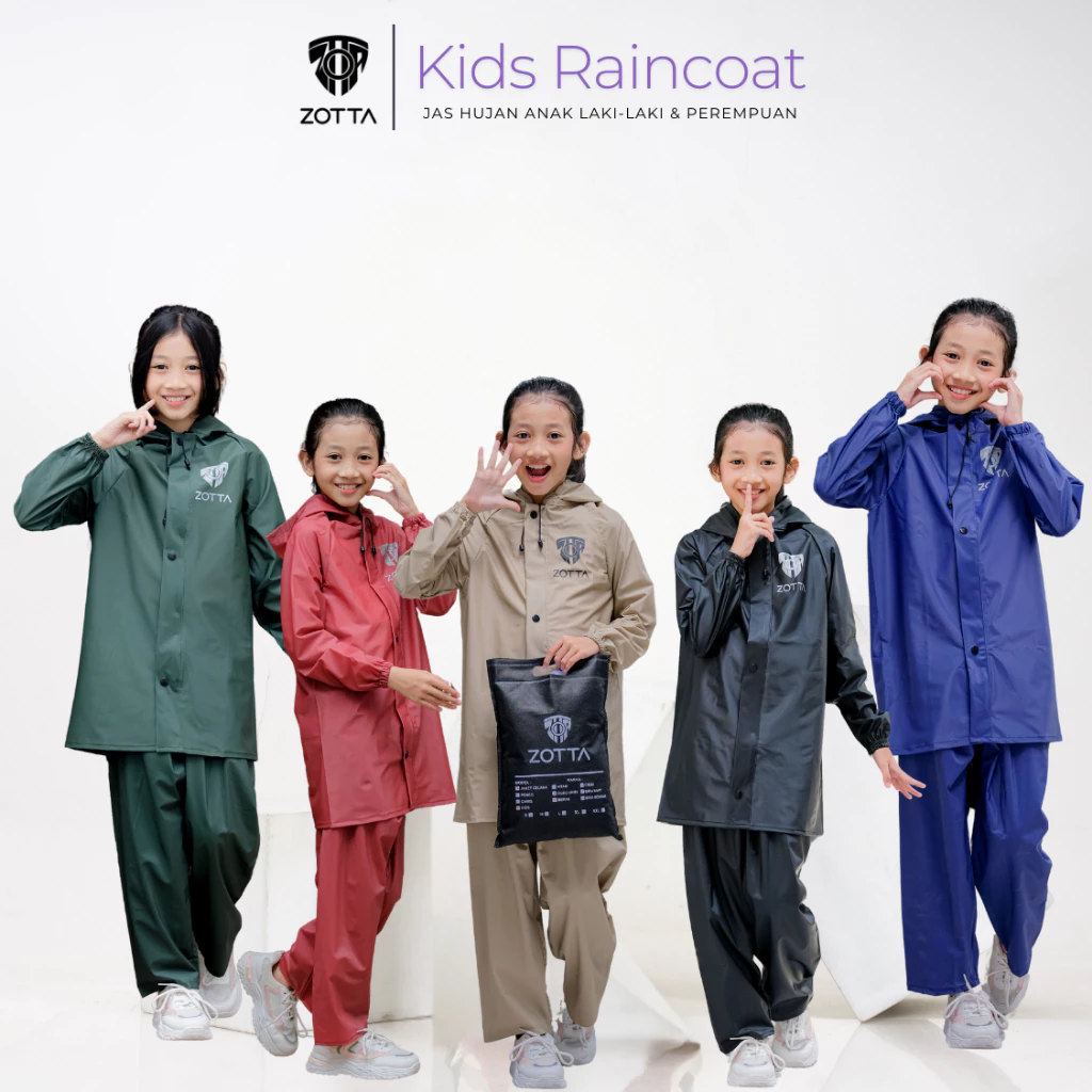 Zotta children's raincoat girls boys character anti-rembes thick strong elastic Harga 69,600 rupiah*Gratis Ongkir