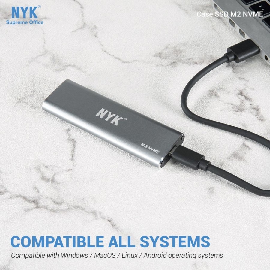 Casing NYK SSD USB to NVME Enclosure M2 Type C NYK