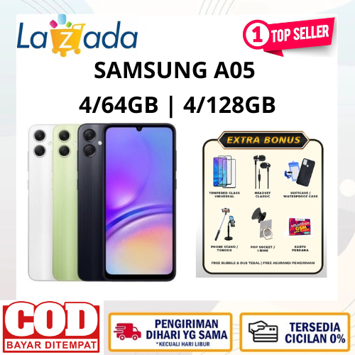 Samsung Galaxy A05 - 4/64 - 4/128gb - 6/128gb MediaTek Helio G85 50MP 5000 mAh Harga 1,066,400 rupiah*Gratis Ongkir