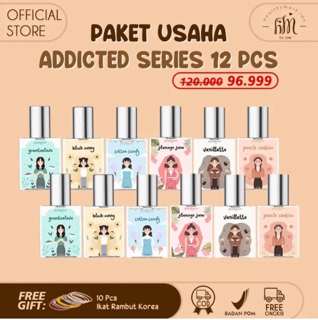 (termurah) 12 PCS Paket Usaha Parfume Addicted Geamoore | Parfume Murah Bpom