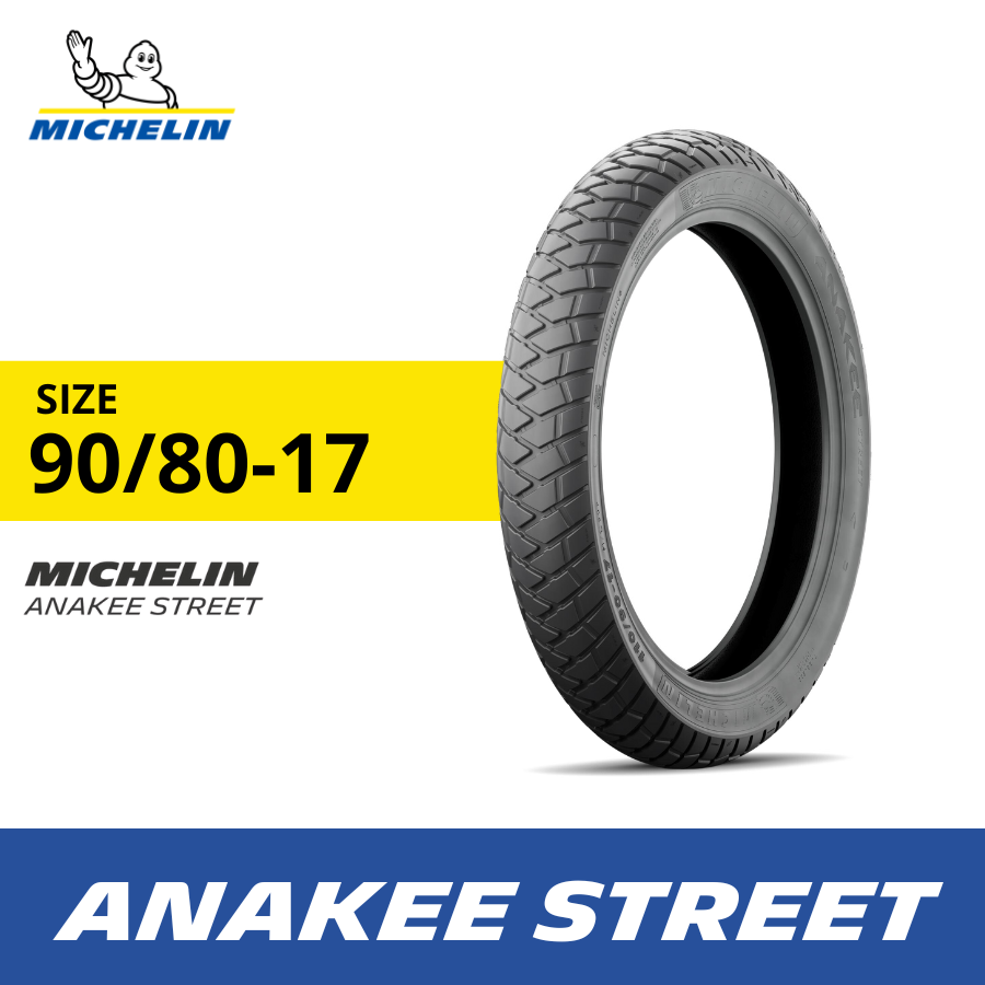 Michelin Ban Motor Anakee Street 90-80 Ring 17 - Ban Motor Tubeless Harga 670,560 rupiah*Gratis Ongkir