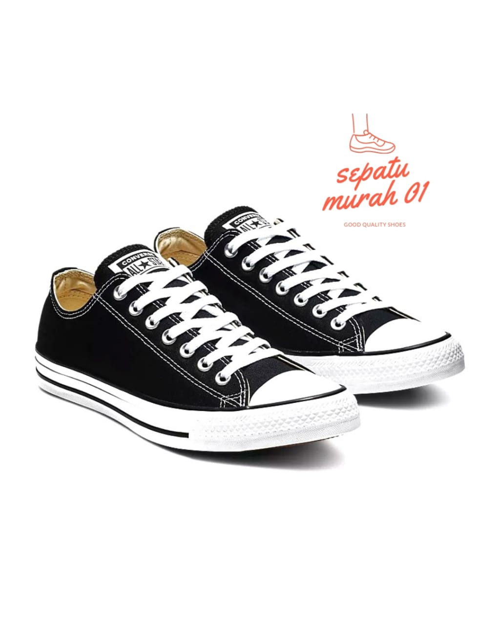 SEPATU MURAH CONVERSE_01 ALL STAR SNEAKERS PRIA/WANITA HITAM CLASSIC PENDEK BISA COD