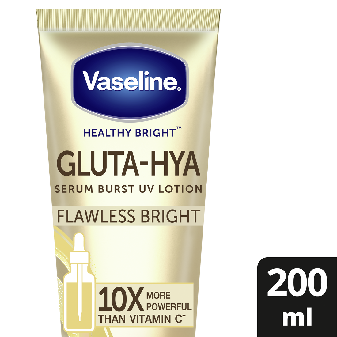 Lazada Indonesia - Vaseline Healthy Bright Flawless Bright? Gluta Hyaluron Niacinamide Serum UV Lotion 200Ml