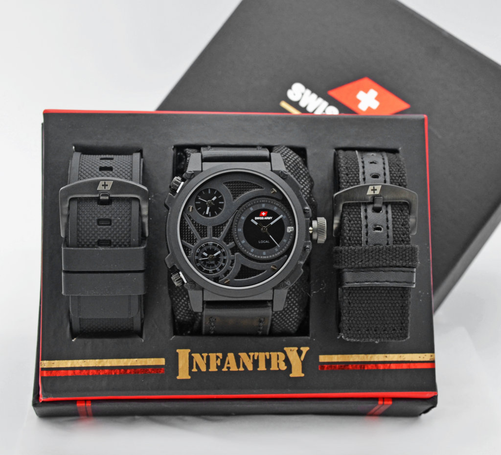 SwissArmy INFANTRY JAM TANGAN PRIA SWISS ARMY jam tangan tahan air free box dan free tali cadangan cod Harga  160,000 rupiah*Gratis Ongkir