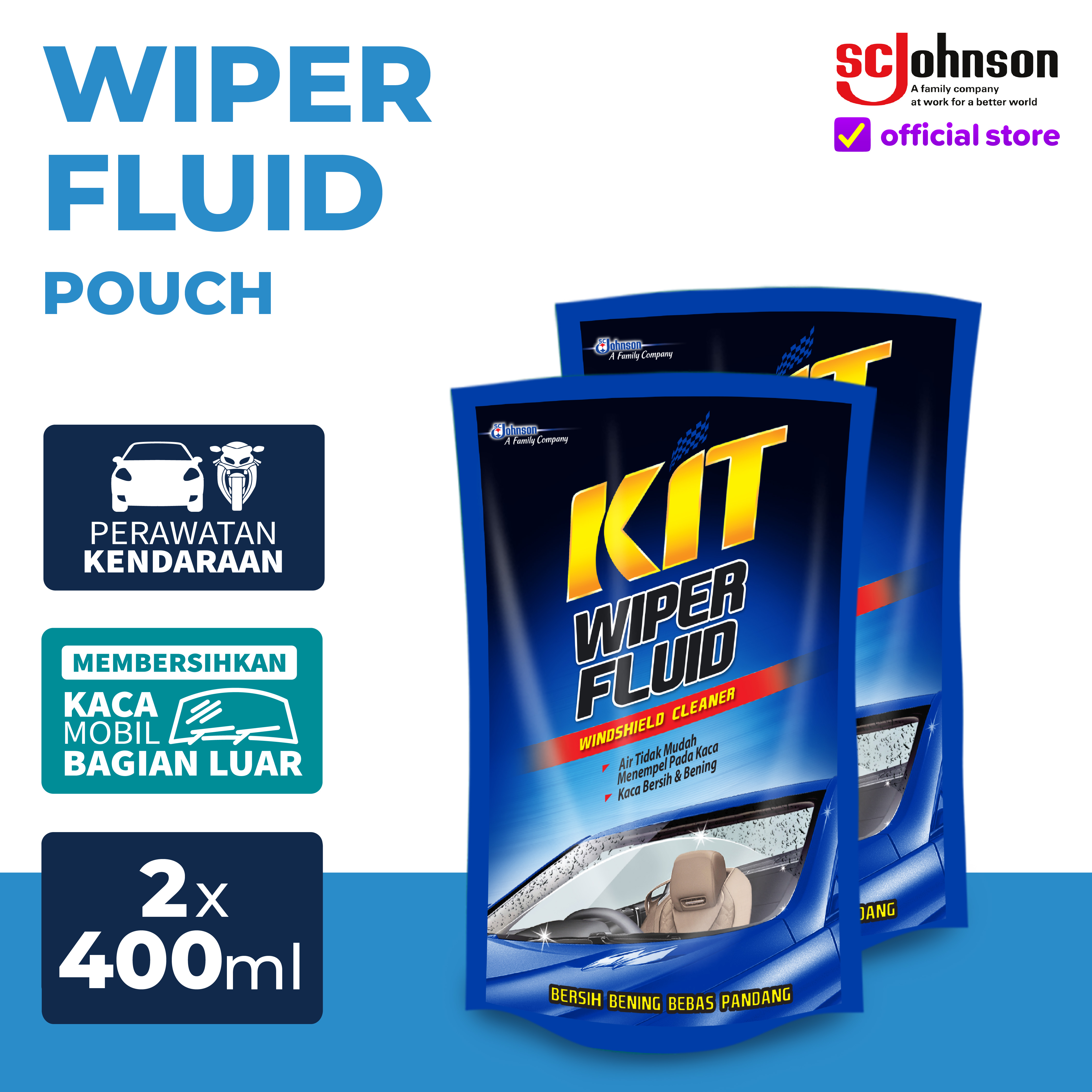 [Dapat 2pcs] KIT Wiper Fluid - Refill 400mL Harga 15,834 Ringgit*Penghantaran Percuma