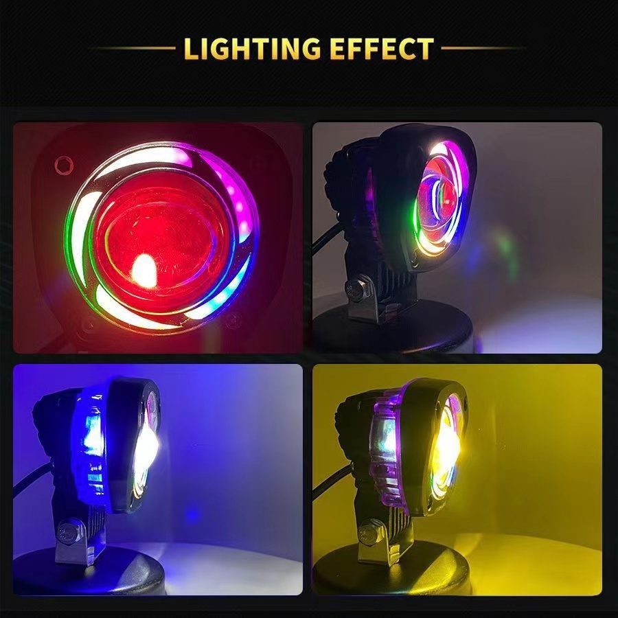 Lampu tembak , lampu sorot , lampu laser gun model bulat 1 lampu 3 kabel 4 mode waterproof paling murah Harga 85,200 rupiah*Gratis Ongkir