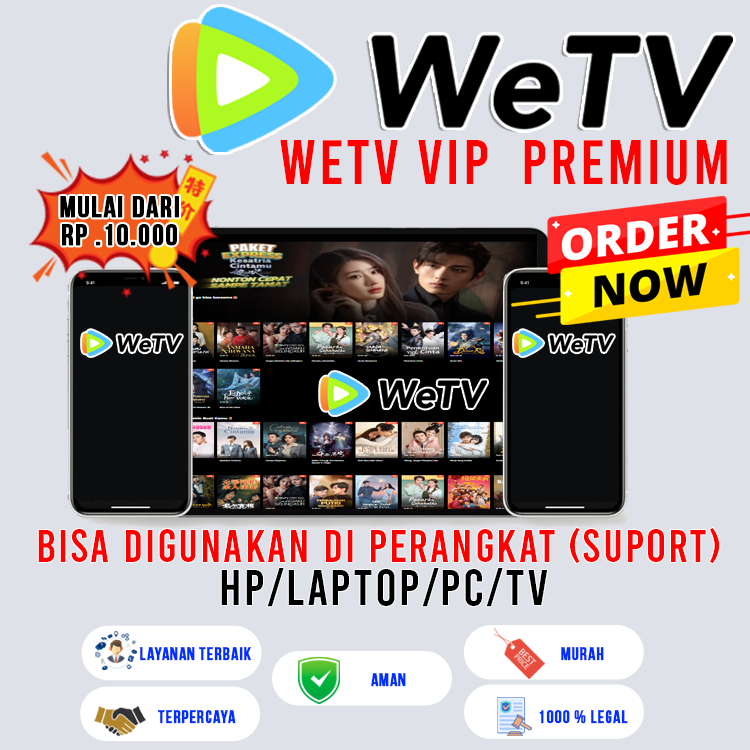 WETV VIP PREMIUM SHARING & PRIVATE 1-12 BULAN FULL GARANSI Harga 9,000 rupiah*Gratis Ongkir