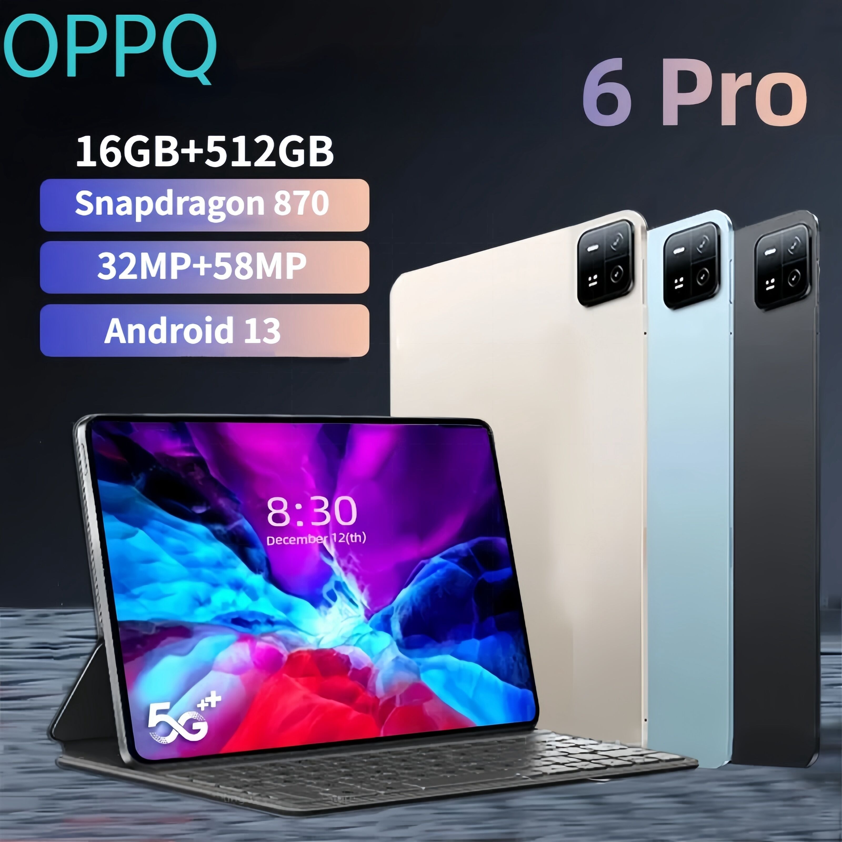 OPPQ 6 PRO Tablet Android13 12.0 inci 16GB + 512GB 4k 32MP + 58MP 8800mAh Kamera Cocok untuk bermain game di rumah Game simulasi permainan poker online gratis Harga  499,000 Ringgit*Penghantaran Percuma