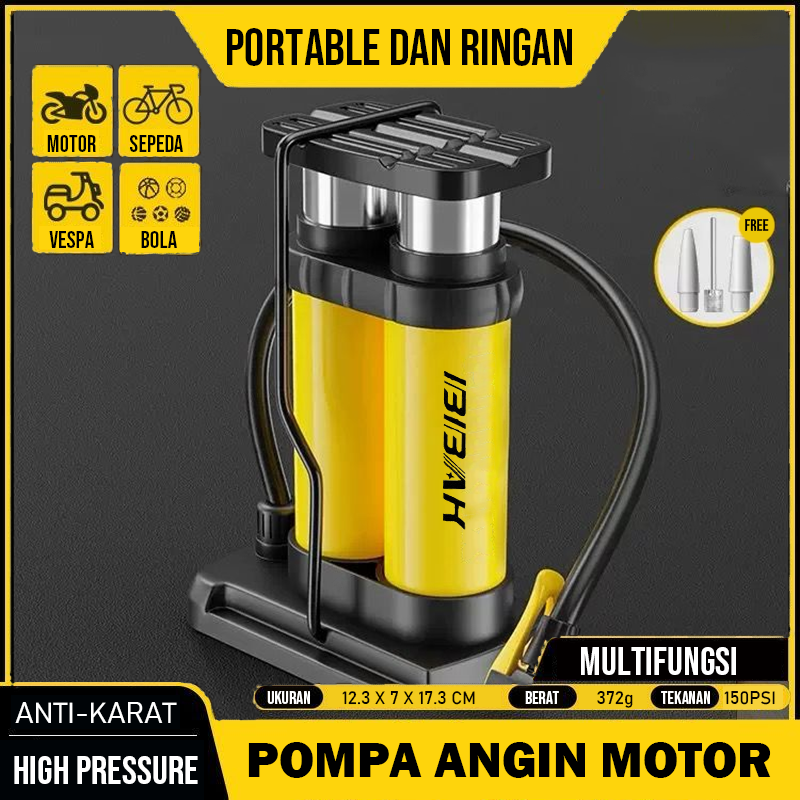 Pompa Injak Darurat 160 PSI Foot Pump Kompa Angin Manual Kaki Injek Ban Motor Sepeda Bola Hidrolik Harga 48,888 rupiah*Gratis Ongkir
