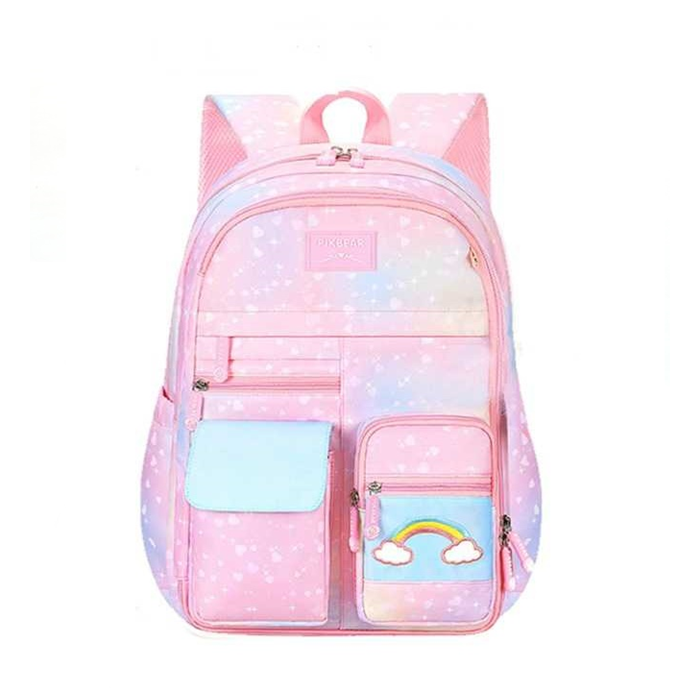 Lazada Indonesia - Hamlin Maxime Tas Ransel Sekolah Anak Wanita Side Open Large Storage Many Slot Material Nylon ORIGINAL – Pink