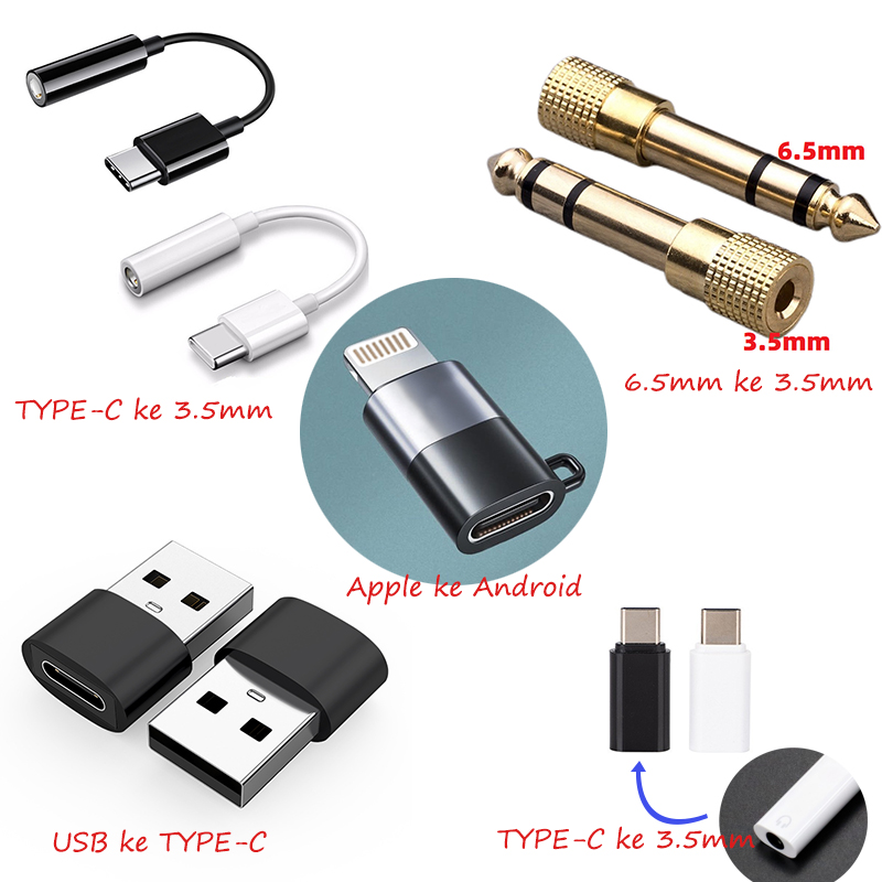 YARUIKE Converter Type C to Apple Adaptor mikrofon Konektor 6,5 mm