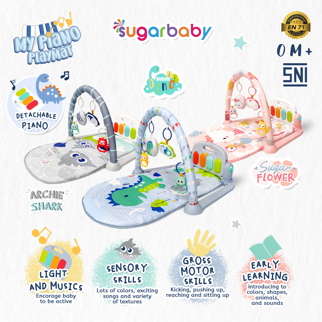 My Piano Playmat Baby Gym musik mainan rattle lampu/Mainan gym bayi/playgym/mainan anak/matras bayi piano