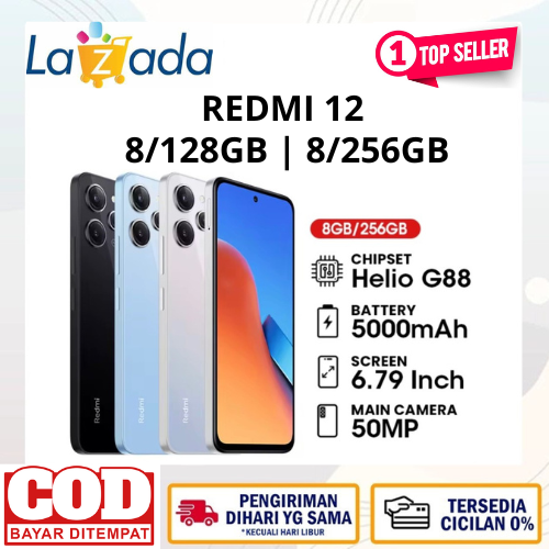Redmi 12 (8GB/128GB) mobile phone deal | (8GB/256GB) MediaTek Helio G88 BNO Harga  1,650,000 Ringgit*Penghantaran Percuma