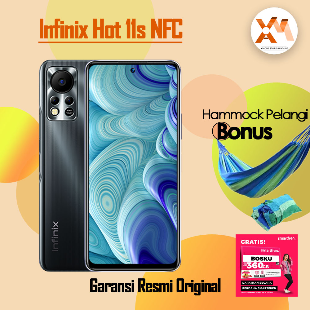 Infinix Hot 11s NFC 4GB/64GB - 5000mAh Battery Bonus Kuota Internet ( Garansi Resmi + Gratis Ongkir + COD )