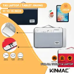 KINMMAC Sleeve Pouch Sarung Tas Hand Bag Jinjing Case Ipad Tab Tablet Macbook Air Pro Laptop Asus Acer Lenovo HP Huawei 11 12 13 14 15 inch Cowok Men Pria Kantor Kerja Motif Polos Warna Hitam Merah Abu Abu Shockproof Waterproof Murah Tahan Banting Air