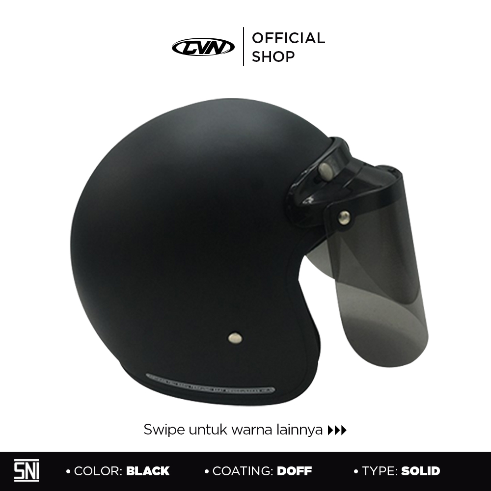 CVN - Helm Bogo Polos / Helm Retro Dewasa SNI Harga 82,500 rupiah*Gratis Ongkir