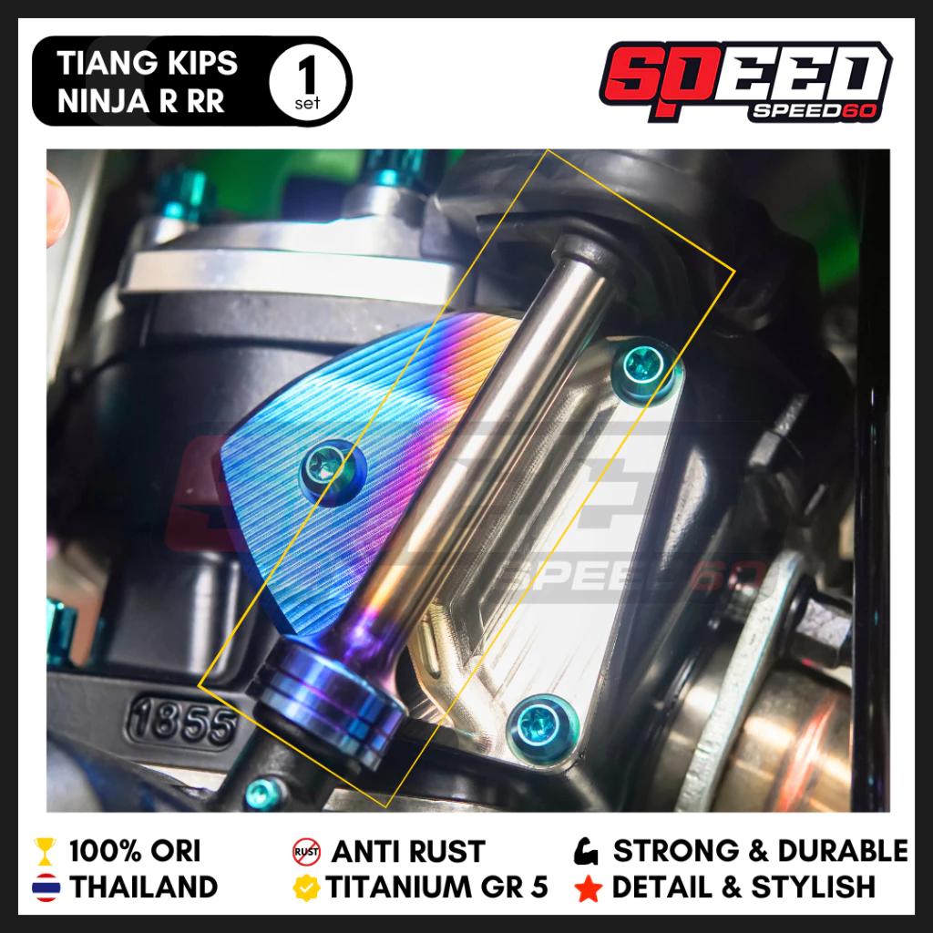 Super Kips Pole Kawasaki Ninja R Ss Rr Burn Blue Titanium Pole Grade 5 Probolt Thailand King Nut Harga 1,385,000 rupiah*Gratis Ongkir