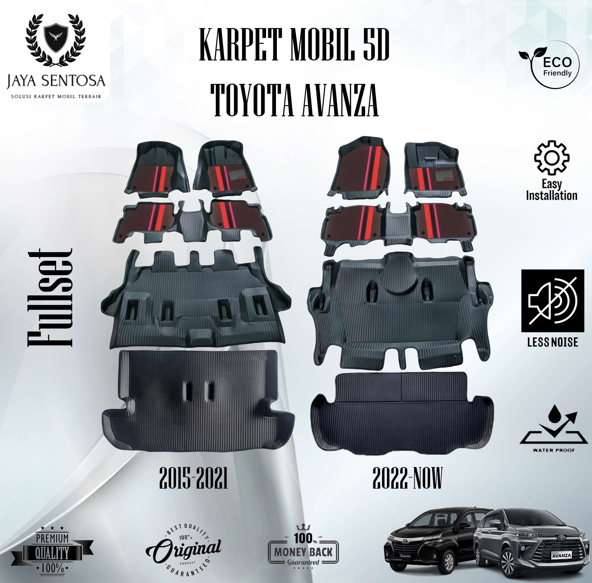 Misima Karpet Mobil 5D Toyota Avanza 2015-2024 + Alas Kaki Karpet 7D 3 Baris Harga 300,000 rupiah*Gratis Ongkir