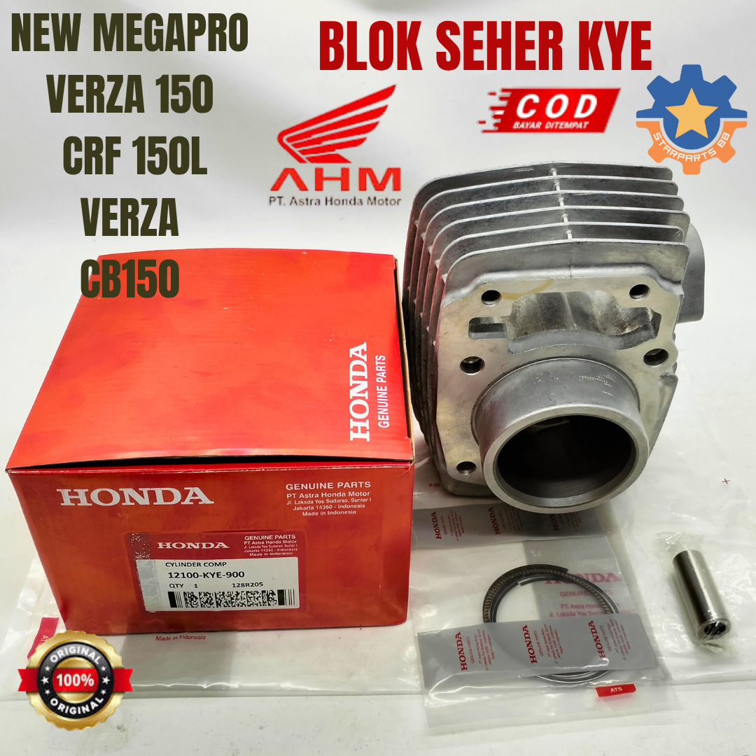 Blok Seher Honda Kye Verza 150 New Megapro Crf 150L Cb150 Original Original Ahm Cylinder Ring Piston Harga 688,800 rupiah*Gratis Ongkir