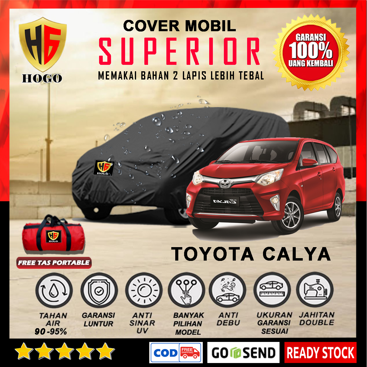 Body Cover Mobil Calya Outdoor Waterproof / Sarung Mobil Toyota Calya Waterproof / Selimut Tutup Mantol Kerudung Mantel Penutup Mobil Calya Waterproof Outdoor Anti Air - SUPERIOR Harga 589,000 rupiah*Gratis Ongkir