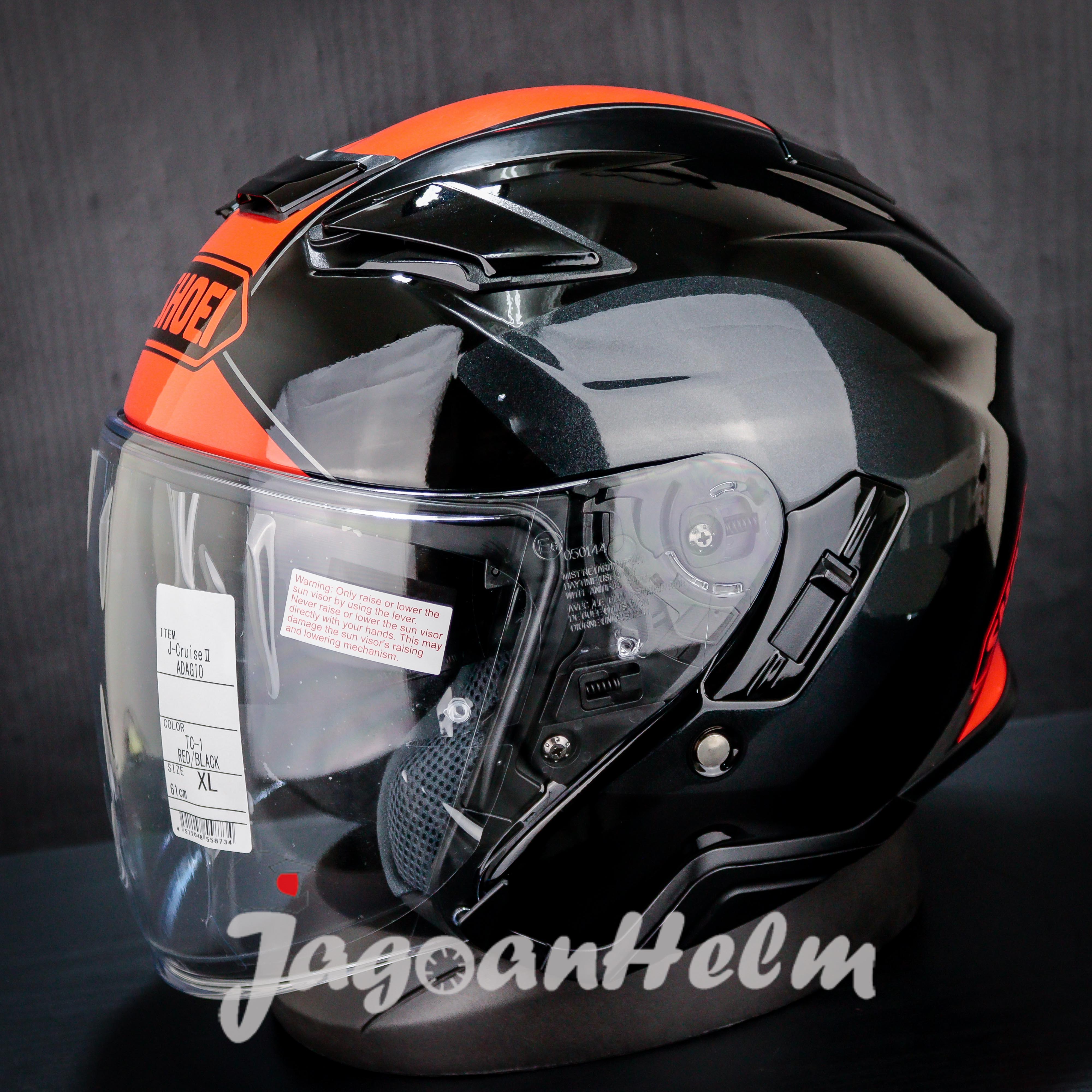 Motorcycle Helm Shoei Half Face Original SHOEI J-Force Gloss Black
