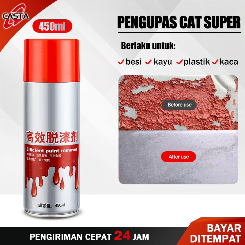 Casta super high efficient oil painting thresher 1 bottle paint remover paint remover car Motorcycle rims plastic body aluminum metal wood wall without Soda Fire Safe at Home Harga 31,888 rupiah*Gratis Ongkir