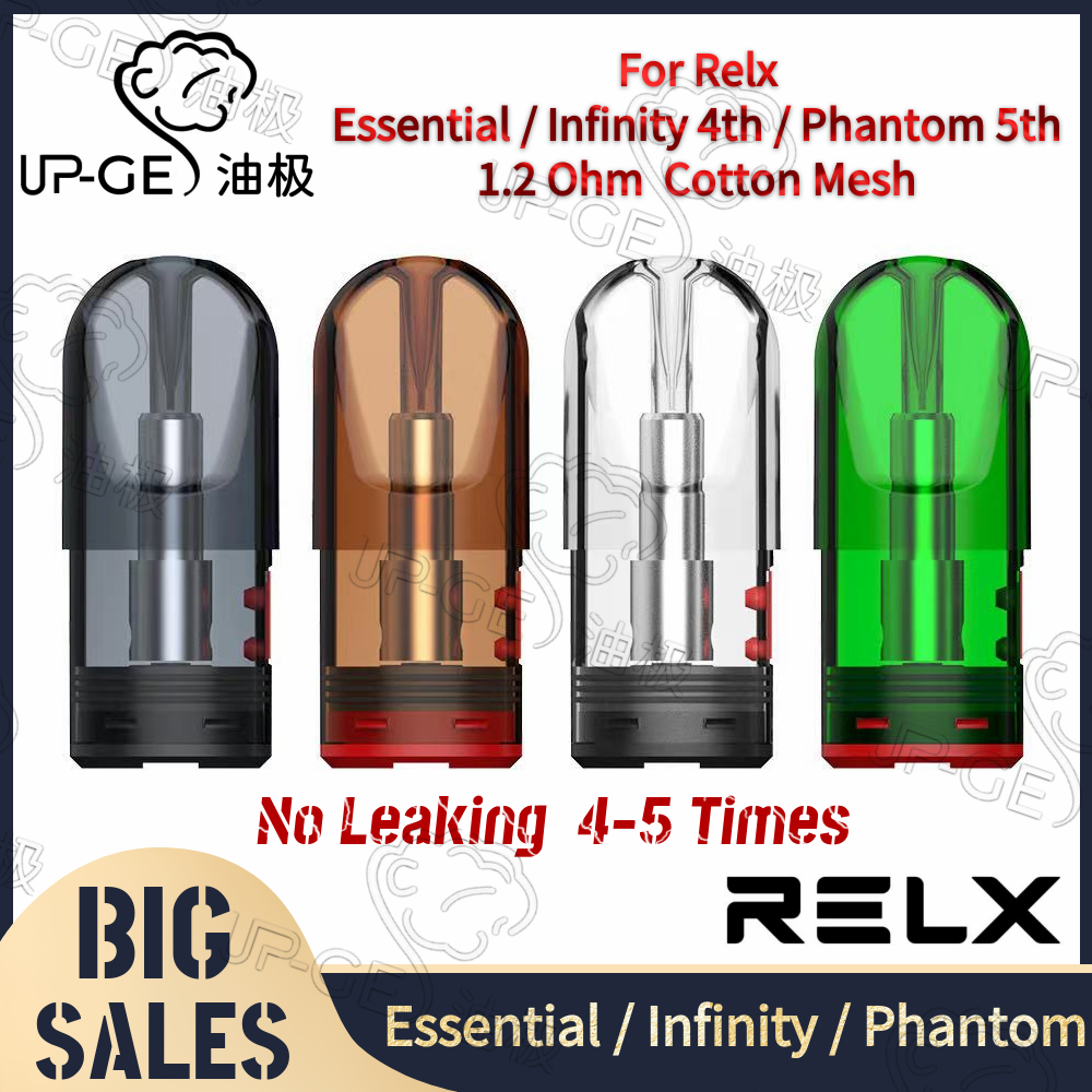 RELX Infinity 4th 5th/ RELX Essential / Relx Phantom Refill Pod 1.2 Ohm  Empty Cartridge Pods Refillable 2ML Capacity No Leaking