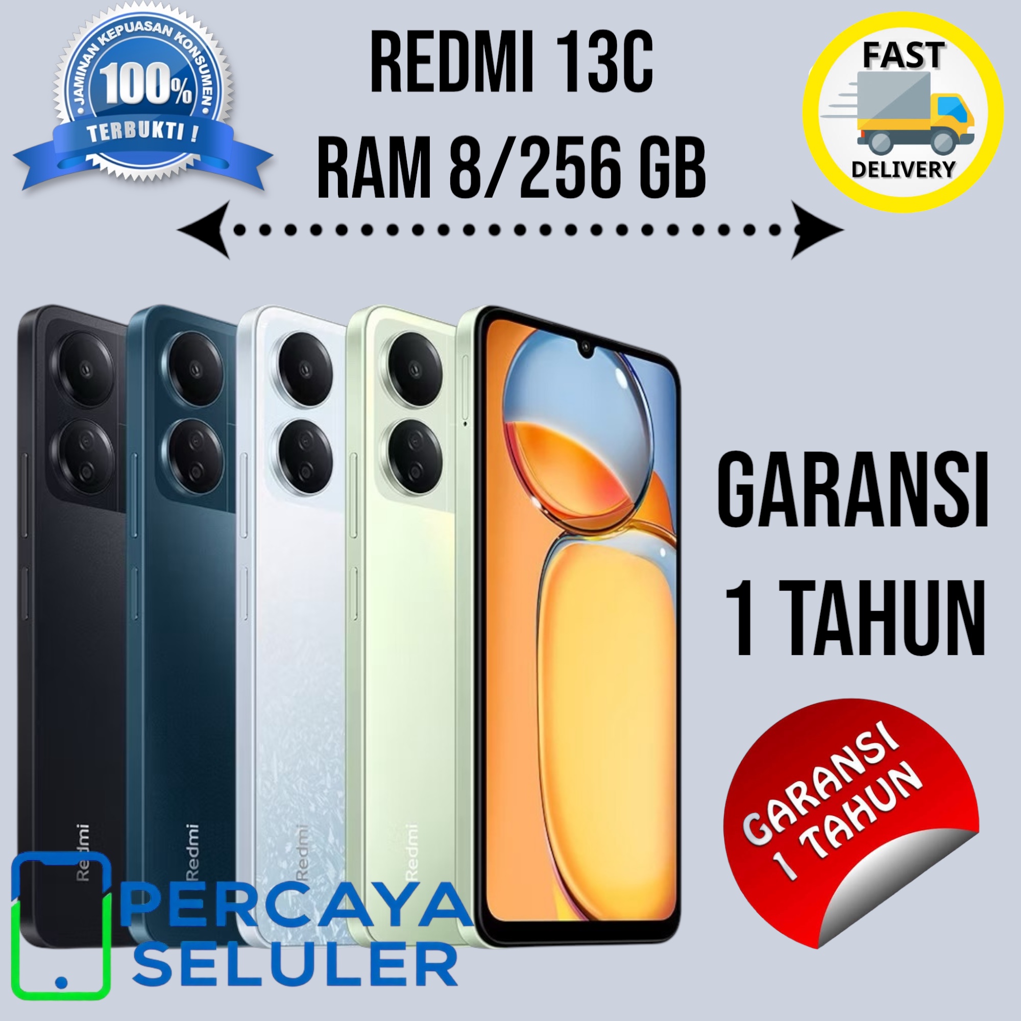 Smartphone Redmi 13C Ram 8/256 Gb 1 Year Warranty Gress Sealed and New Harga  959,901 Ringgit*Penghantaran Percuma