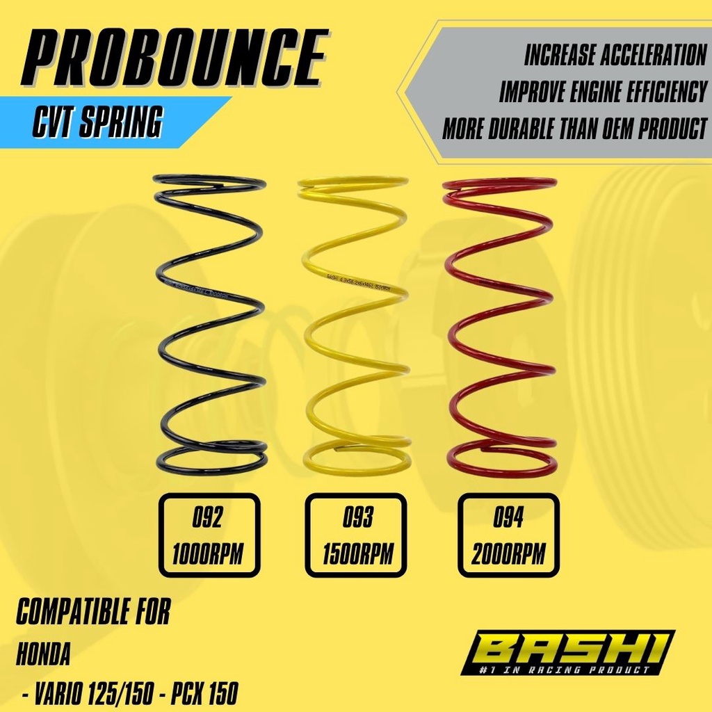 BASHI PER CVT RACING HONDA VARIO 125/150 - PCX 150 OLD/NEW PROBOUNCE HIGH QUALITY CVT SPRING H2 Harga 49,000 Ringgit*Penghantaran Percuma