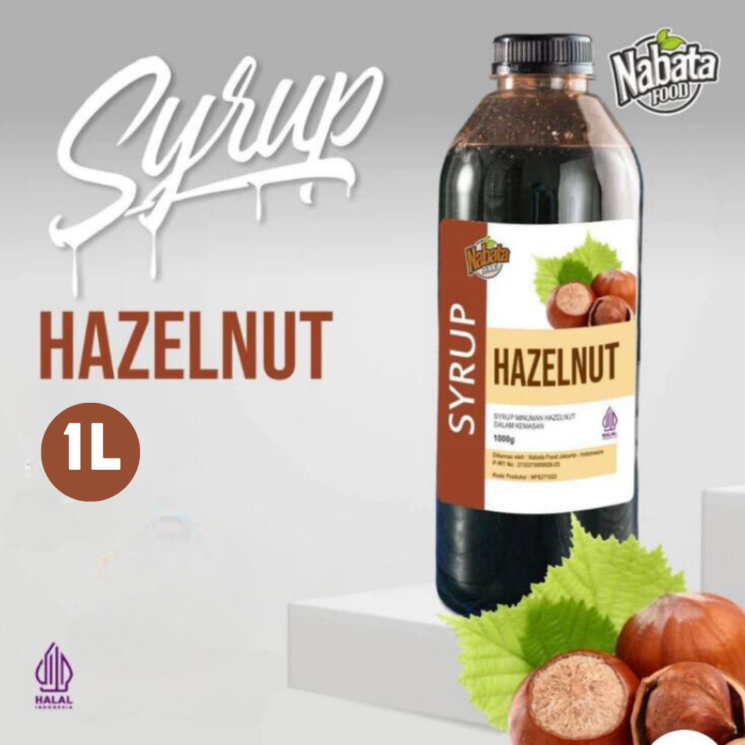 Sirup Hazelnut Untuk Kopi Premium Nabata food 1 liter Halal | Hazelnut Syrup 1000ml