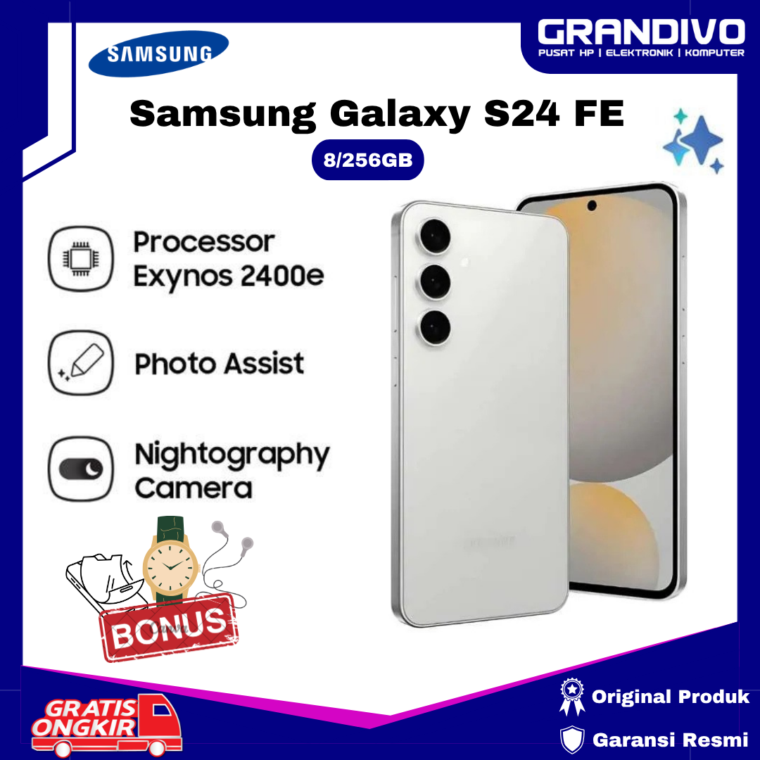 Promotion Samsung Galaxy S24 Fe 8+256Gb Ai Phone 50Mp Camera Long Battery Life Official Guarantee - Grandivo Harga  9,431,000 Ringgit*Penghantaran Percuma