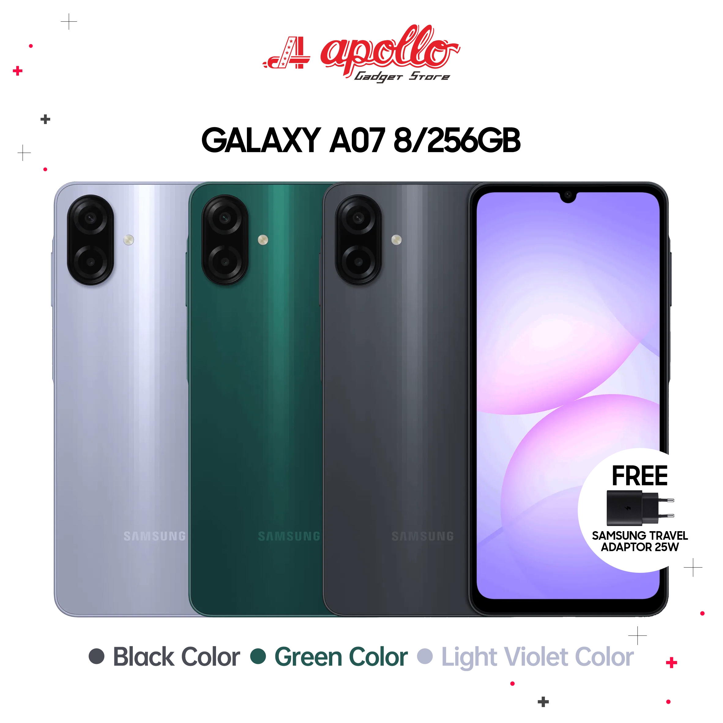 Samsung Galaxy A07 8/256GB free adaptor 25W official warranty Indonesia Harga  2,299,000 Ringgit*Penghantaran Percuma
