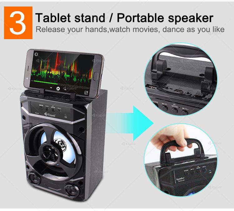 Kisonli KK-02 Speaker Wireless Bluetooth Speaker with LED Light with Phone Holder Option on Top 13 c10ec2d964e8ef986812cc9445e170b6