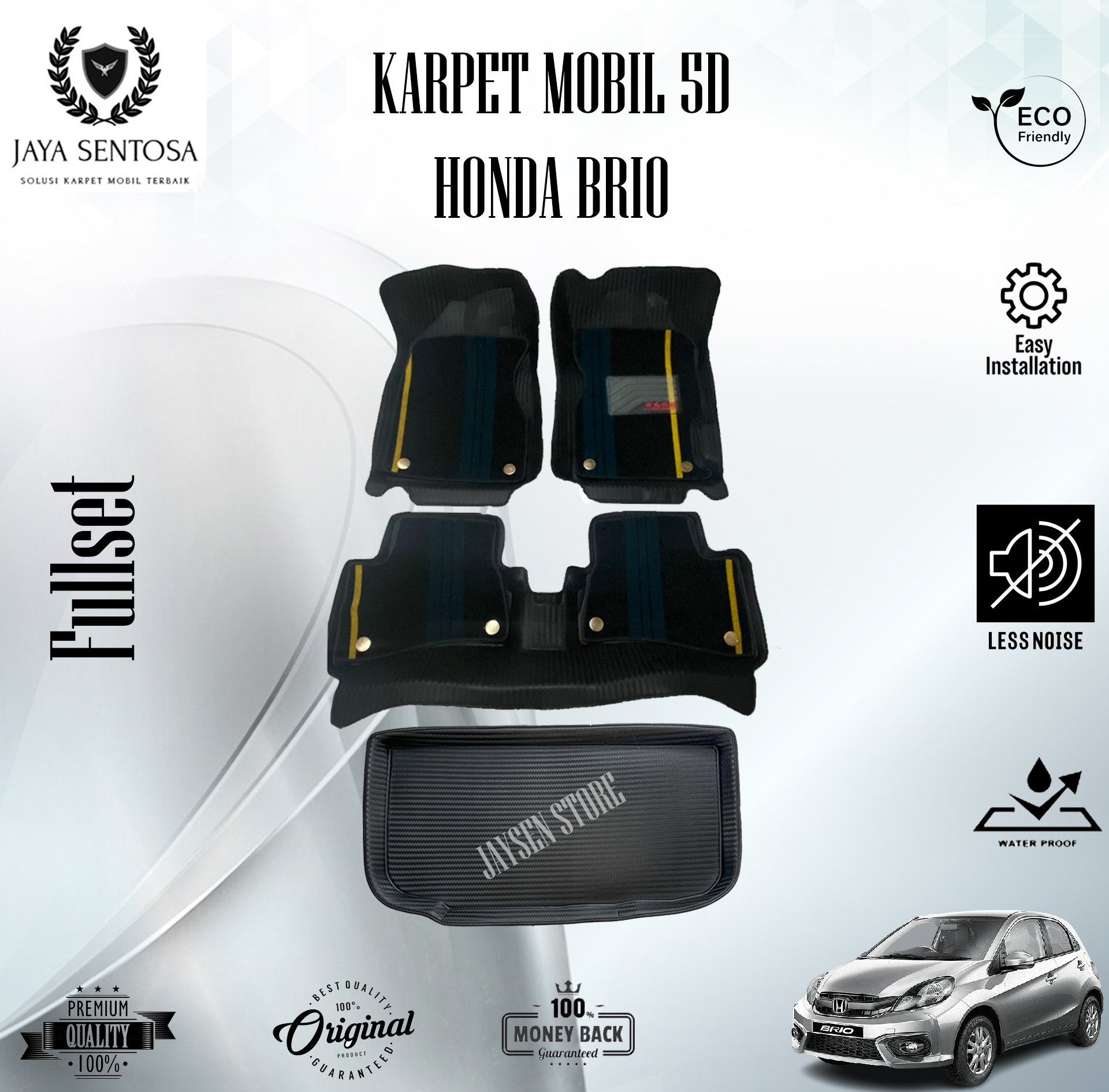 Karpet Mobil Honda Brio 2011-2024 + Alas Kaki ( Keset ) Karpet 7D New Model 2 Baris Harga 300,000 rupiah*Gratis Ongkir