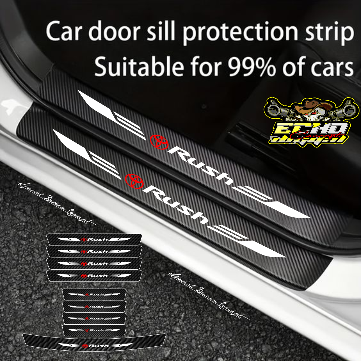 Sticker Pelindung Pinjakan kaki Pintu mobil Toyota Rush Universal Harga 20,000 rupiah*Gratis Ongkir