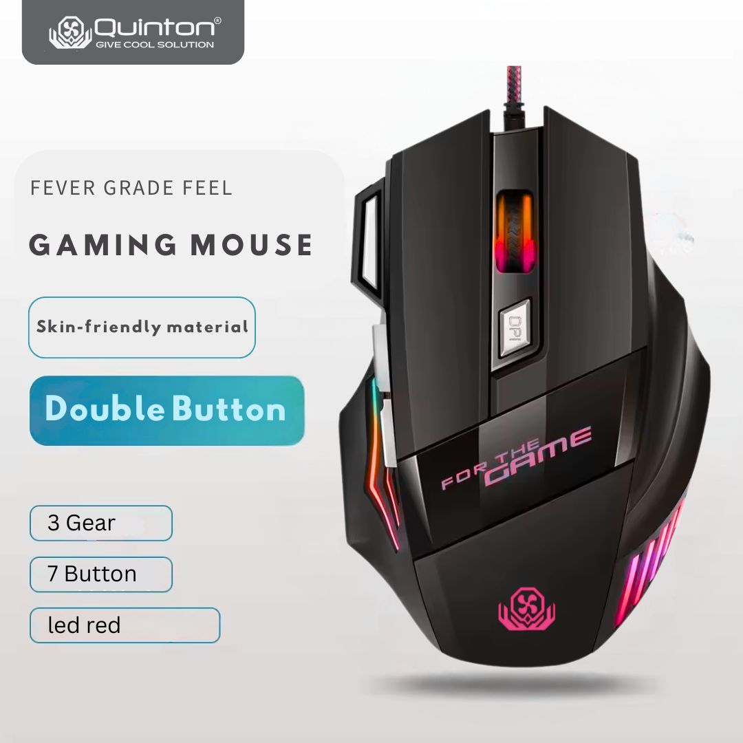 Quinton mouse gaming g6 7 button USB 3200 DPI mode switch led colorful e-sport