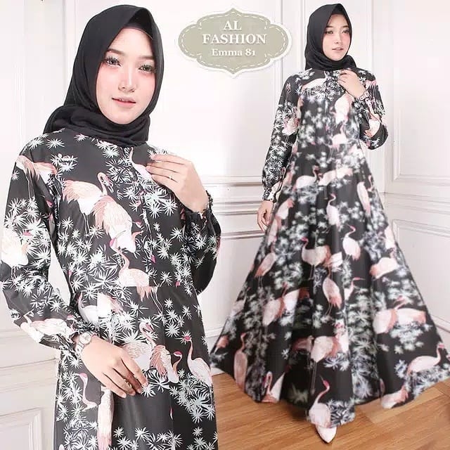 Gamis Wanita Maxi Dress Sakura / Gamis Muslim Wanita Terbaru