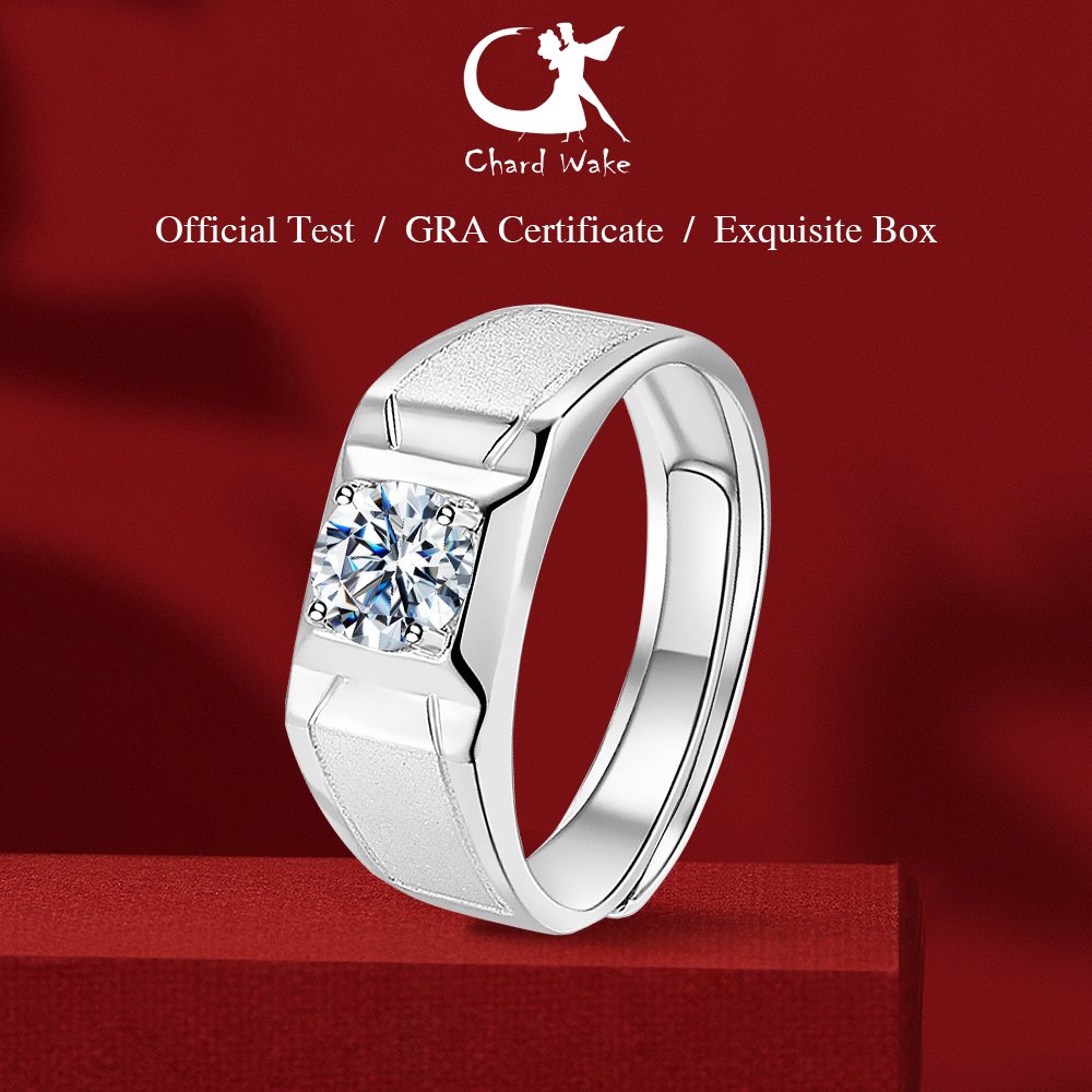 Chard Wake-Cincin Pria Couple Berlian Sertifikat GRA Cincin Cowok Adjustable Tunangan Pernikahan Fashi…