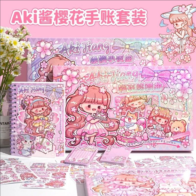 Buku Journal Diary Set Kit Diary Book Notebook Buku Catatan Harian Lucu Korea Scrapbook Gift Set Hadiah Kado Anak Natal