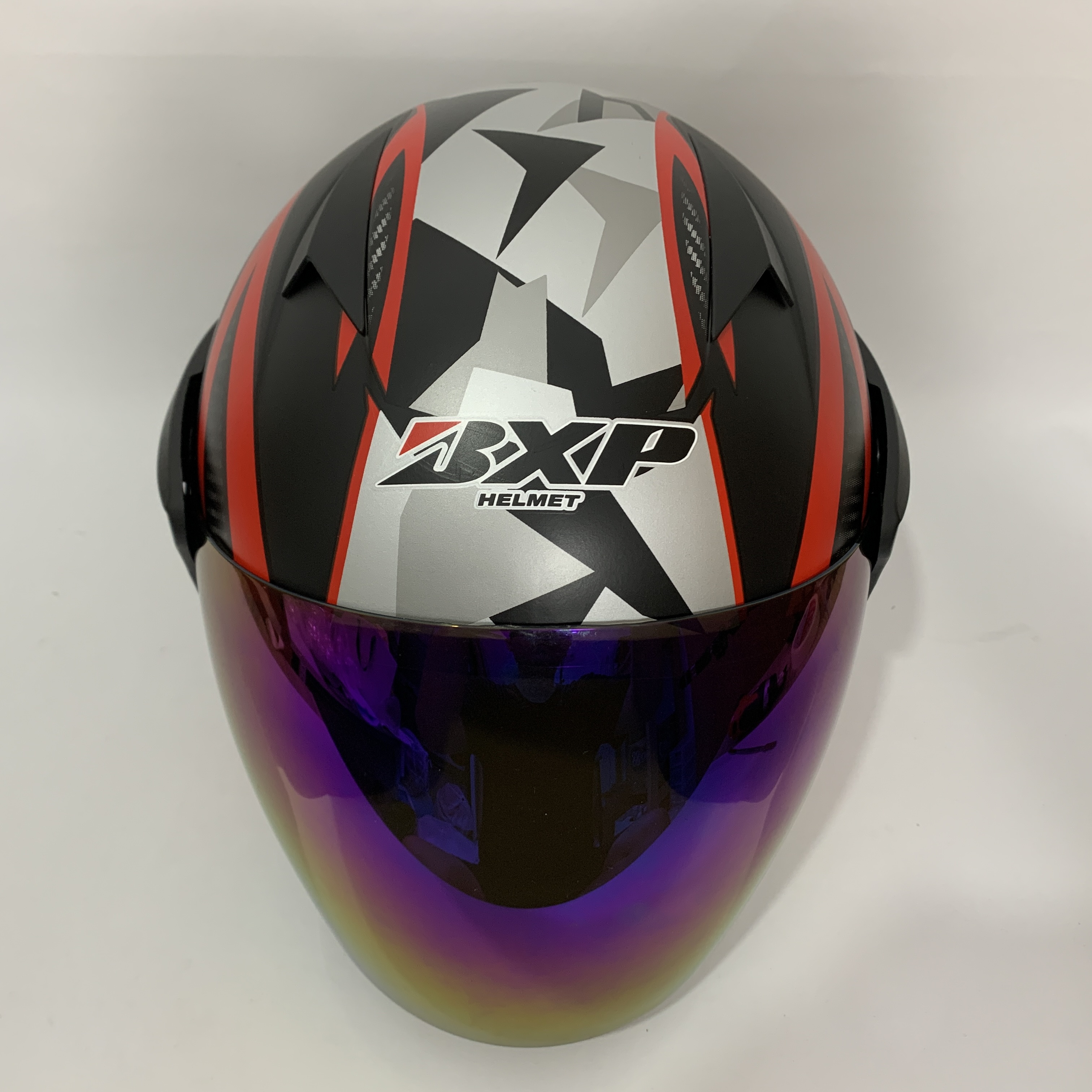 Helm JP13 Armor (Merah) Hitam Doff Polos Solid Single Visor