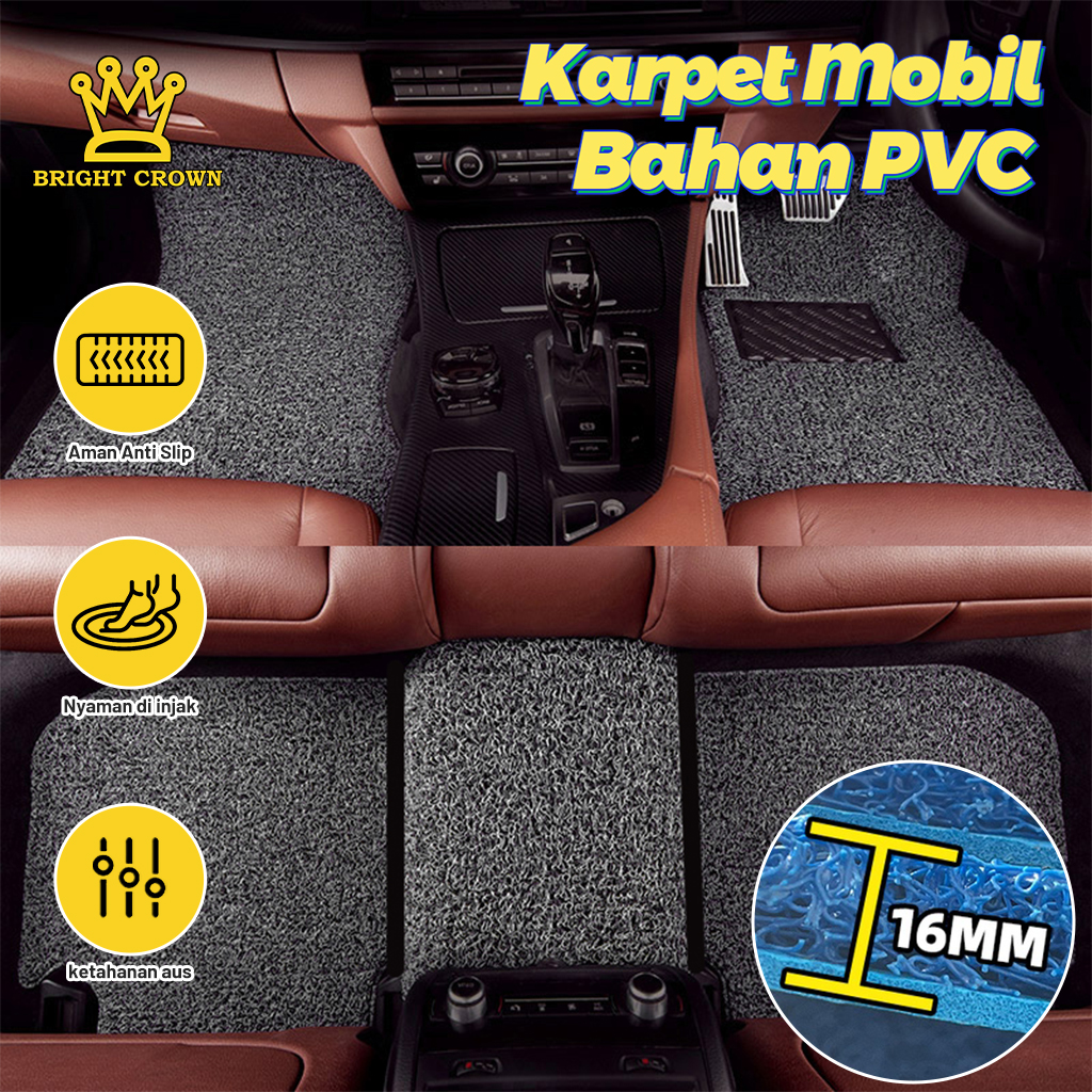 Bright Crown car carpet premium noodles vermicelli Universal size 16mm thickness (1set/5pcs) Giá 48,500 Đồng*Miễn phí vận chuyển