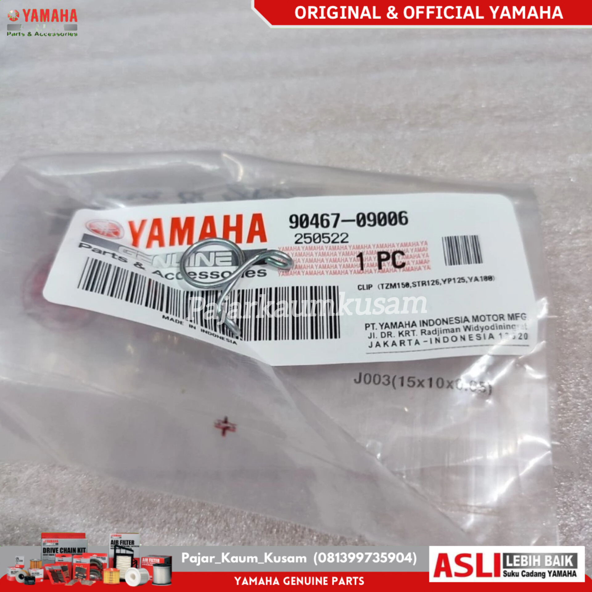 KLIP SELANG BENSIN YAMAHA MIO SPORTY SMILE F1ZR FIZR ORIGINAL 90467-09006 CLIP Harga 15,000 rupiah*Gratis Ongkir