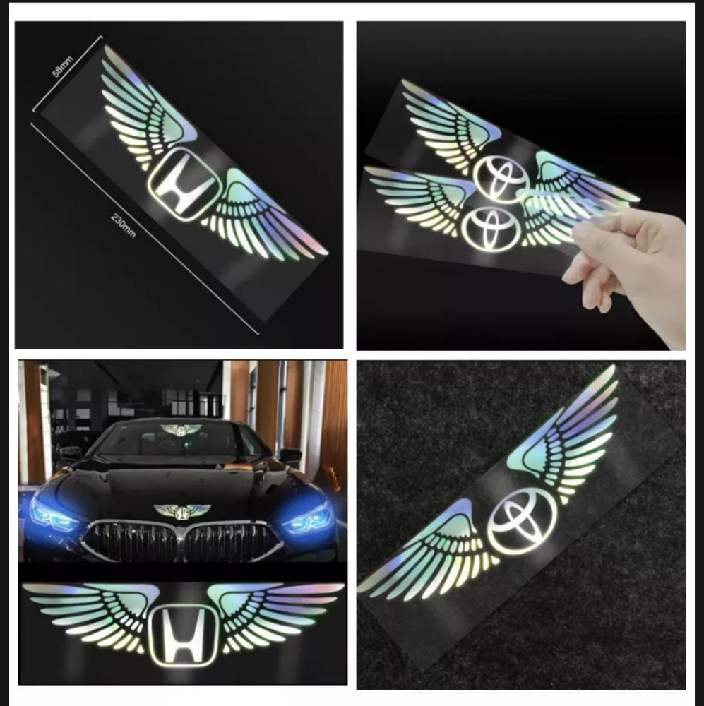 COD Stiker cutting timbul logo Mobil bersayap Honda Toyota Bersayap Ukuran 23cm x 6cm Giá 11,500 Đồng*Miễn phí vận chuyển