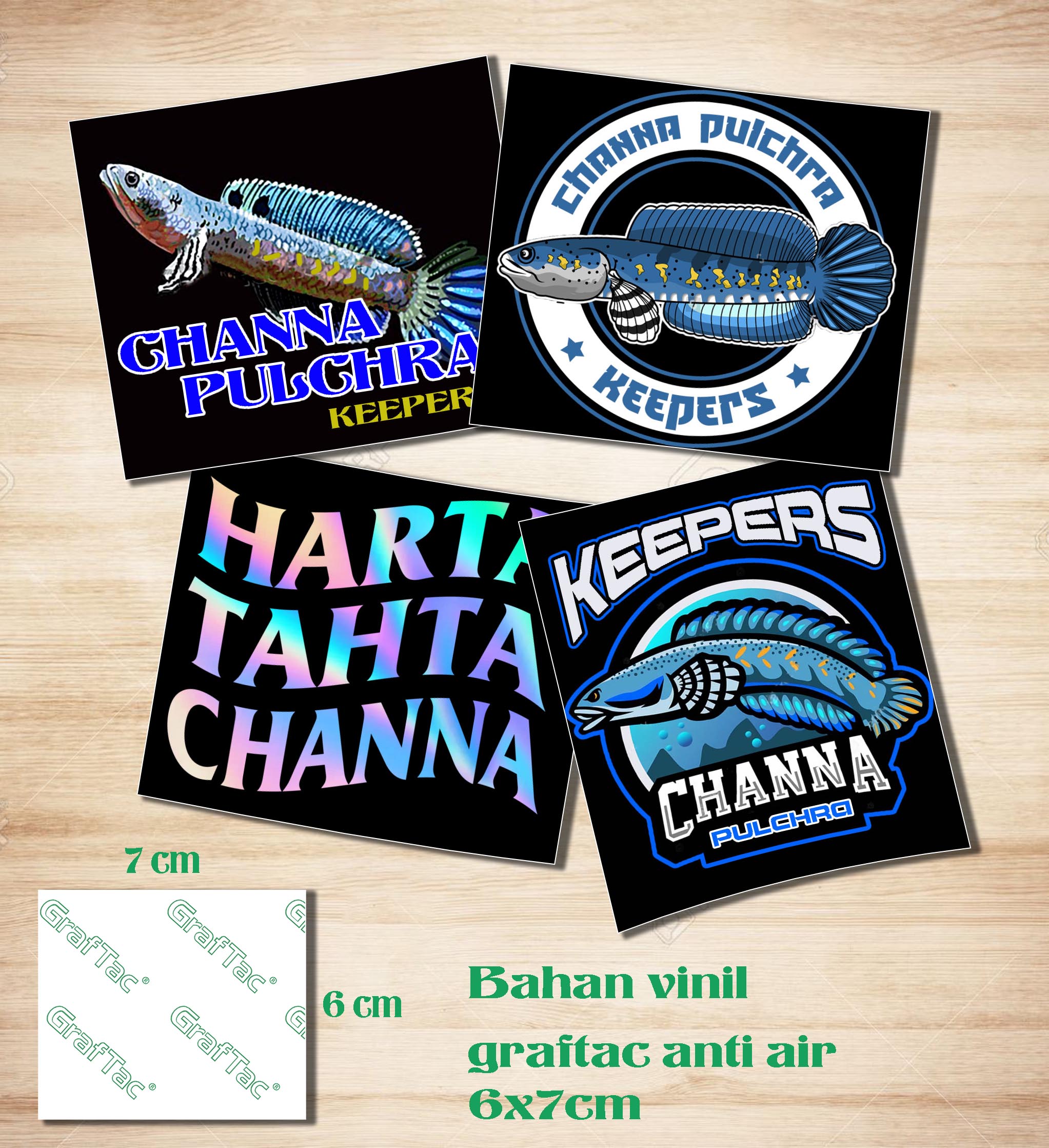 Jual Stiker Aquarium Channa Blue Pulchra Terbaru Online dengan 