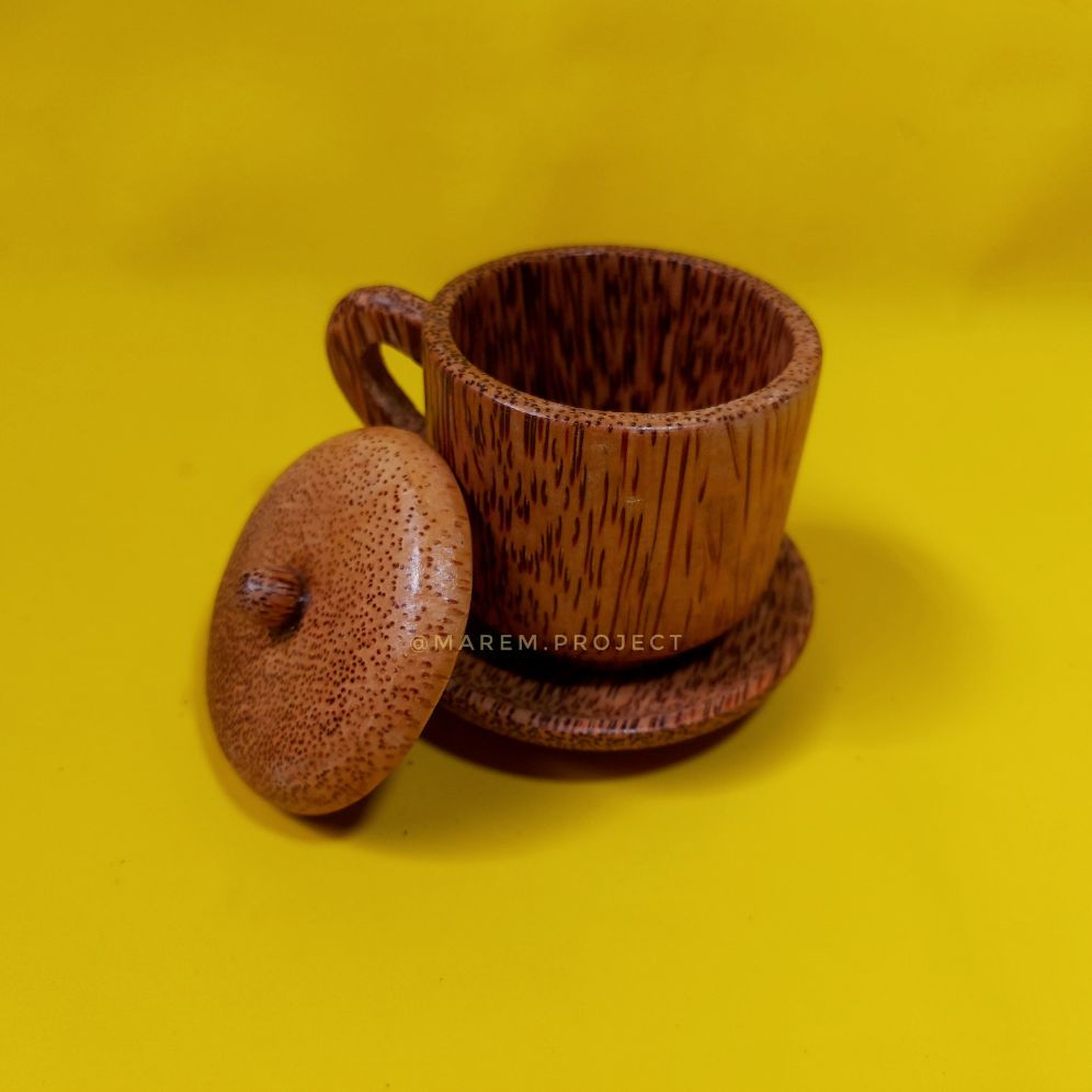 Sepaket cangkir kopi kayu 200ml