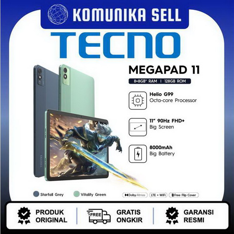 Tecno Tablet Megapad 11 4G - 8GB/256GB Harga  2,695,000 Ringgit*Penghantaran Percuma