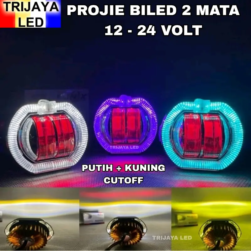 Projie Biled Motorcycle Lights 2 Eyes Biled Lights 2 Eyes Universal for All Motorbikes Harga 53,499 rupiah*Gratis Ongkir
